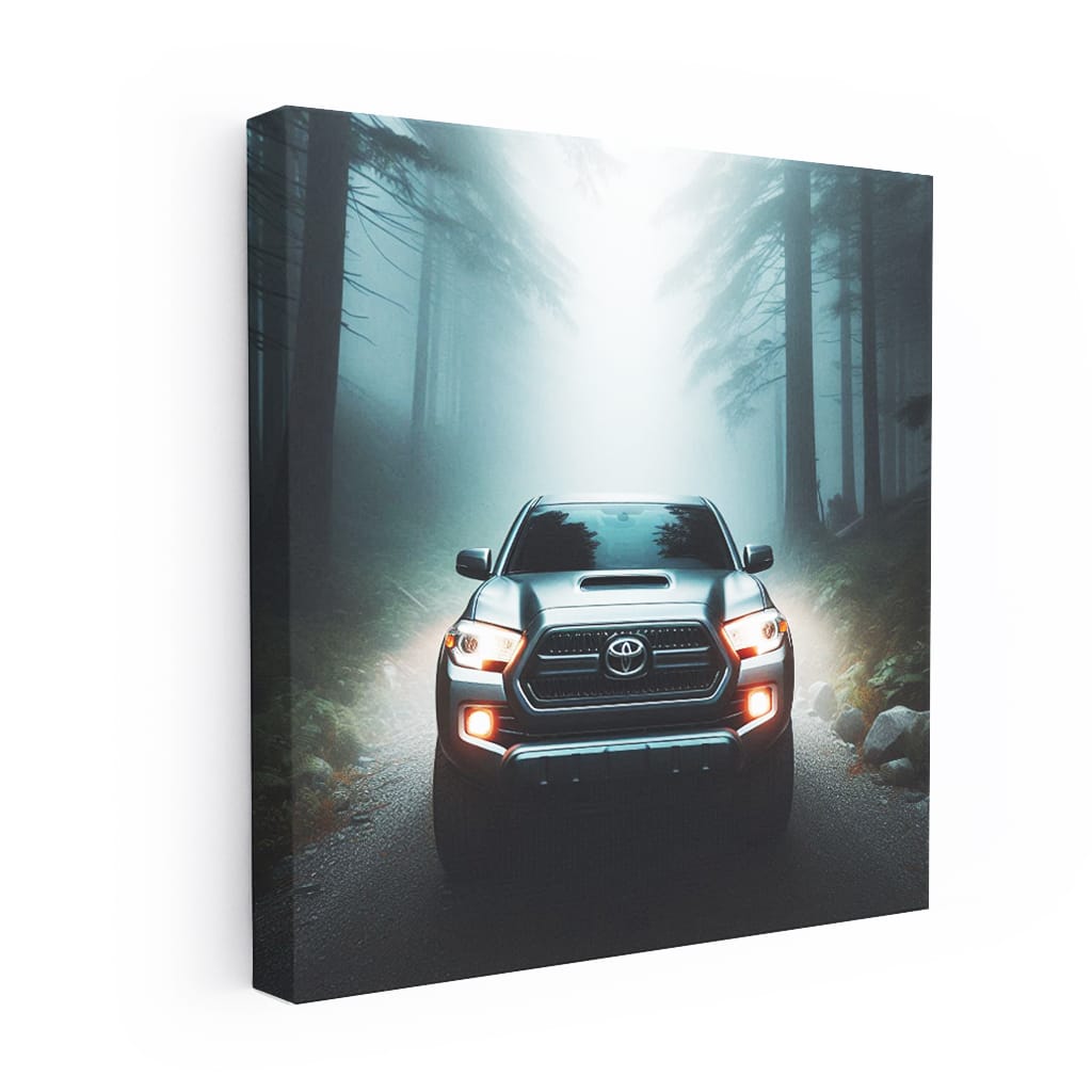 Toyota Tacoma in Fog - Rugged Adventure Awaits