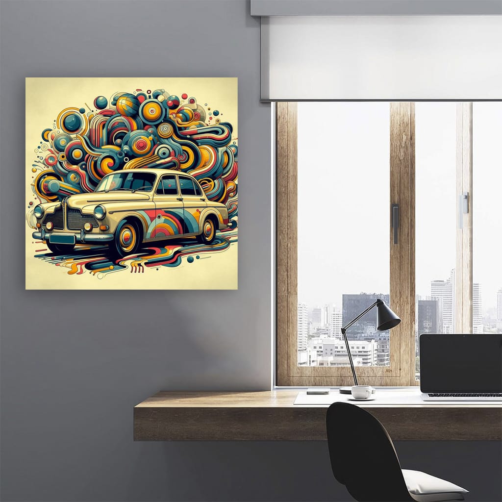 Vintage Volvo: Classic Abstract Design, Timeless Elegance